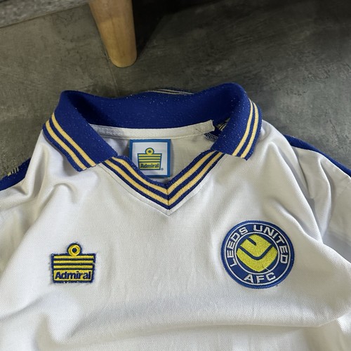 Vintage Admiral Leeds United AFC Polo T-shirts Small Logo 00s Y2K USA FC Club - Picture 4 of 11