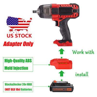 1x Adapter For Black & Decker 20v MAX Li-Ion Batteries To Fits Bauer 20v Tools