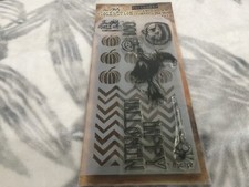 Happy Halloween Witch  Pumpkin Clear Stamp  Stencil Set Tim Holtz New