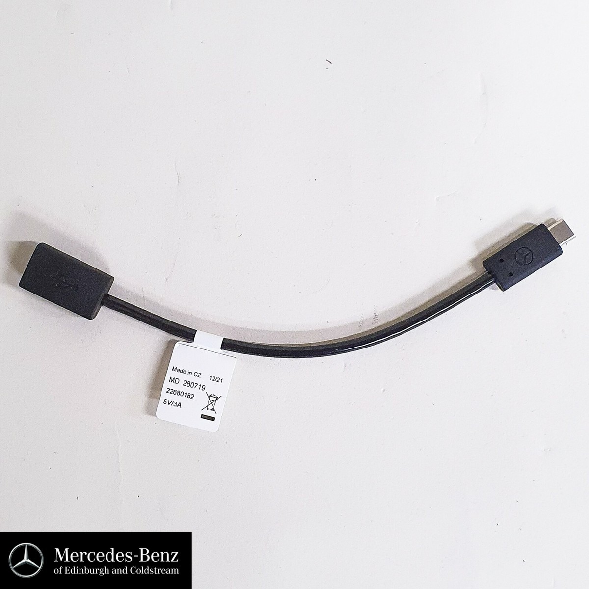 USB Type C Charging Cable Adapter For Mercedes Actros SLT Lorry Truck - 15cm Black