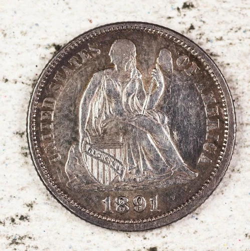 1891 Seated Liberty Dime AU #515