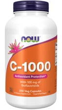 NOW Foods Vitamin C-1000 Antioxidant Protection Bioflavonoids 250 Caps 3/2027EXP