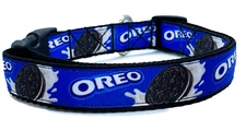 Cookie Custom Dog Collar Adjustable Blue Oreo