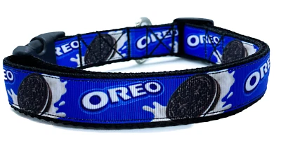 Cookie Custom Dog Collar Adjustable Blue Oreo