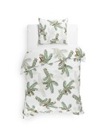 Heckett & Lane Flanell BettwäSche 135X200 Bial Timid White Tannenzweige GrüN