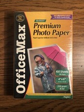 OfficeMax PHOTO PAPER GLOSSY 100 SHEETS 4x6 Lexmark Dell Epson HP Canon 8 NEW