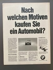 BMW Nach welchen Motiven kaufen Sie... Oldtimer 1968 Vintage Ad Werbung Reklame