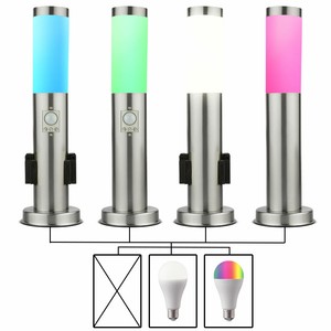 Rgb Led Aussen Steh Lampe Garten Bewegungsmelder Steckdose Dimmer Fernbedienung Ebay