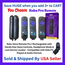 Original ROKU Rechargeable Voice Remote Pro  RC-MC1 Netflix/ Disney/ Hulu/ Vudu