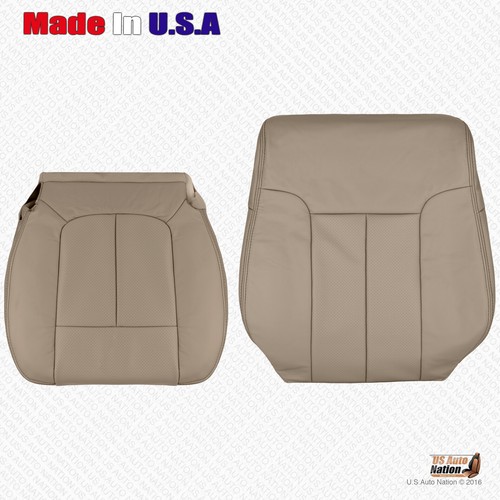 2011 2012 2013 2014 Ford F150 Driver Passenger Perforated Leather Seat Cover Tan - Picture 6 of 20