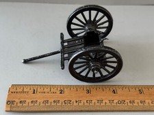 BLACK PAINTED METAL CIVIL WAR CANNON ARTILLERY LIMBER TOY REPLICA VINTAGE