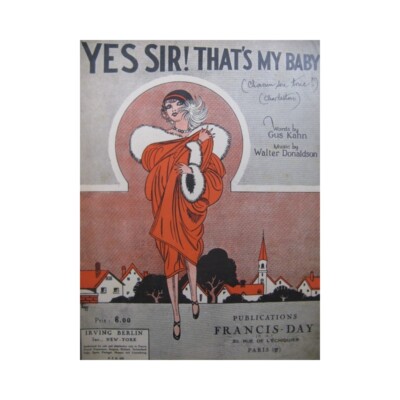 Donaldson Walter Yes Sir! That's My Baby Piano Gesang 1926