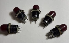 5 Vintage Dialco DIALIGHT LH73/1 Drake With Red Dome Cover New Old Stock