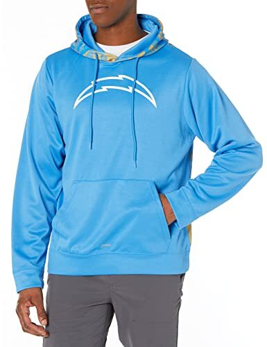 Zubaz NFL Men's Los Angeles Chargers Team Color Camo Back Panel Hoodie - Picture 1 of 6