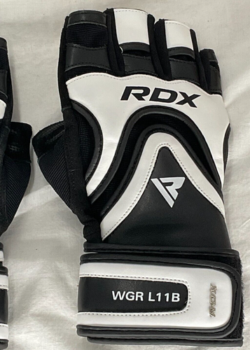 RDX L11 Medium Black and White Weight-Lifting Gloves Half Finger Design - Picture 4 of 8