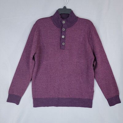 UNTUCKit Men's Pullover Knit Sweater Extra Fine Merino Wool Long Sleeve Size M