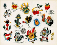 Sailor Jerry Tattoo Art 14 x 11 Photo Print