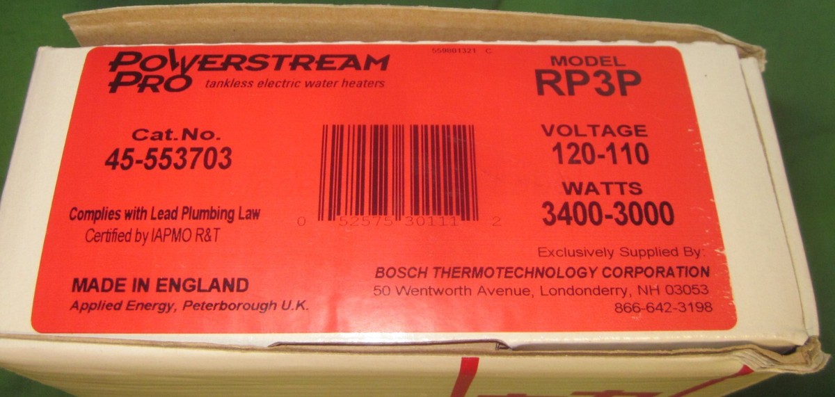 Bosch RP3P Powerstream Pro Tankless Electric Instant Hot Water Heater - Main Image