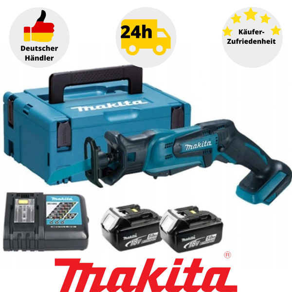 Makita DJR183RTJ Akku-ReciprosäGe 18V SäGe SäGen Schneiden Inkl. 2X Akku Koffer-image
