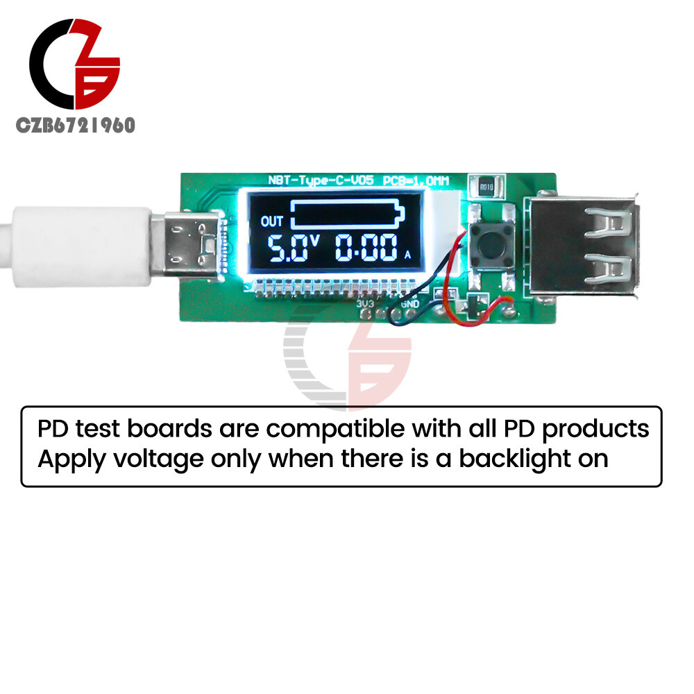 Type-C PD Fast Charging Protocol Decoy Trigger Module Aging Test Board with LCD