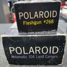 Vintage Polaroid Automatic 104 Land Camera W/ Flashgun 268