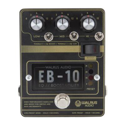 Walrus Audio EB-10 Preamp / EQ / Boost Guitar Effect Pedal - Black - New