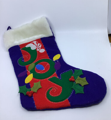 18 Felt Christmas Stocking Red/blue/Green Joy