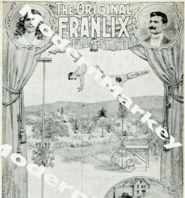 C1910 The Original Franlix Acrobats Jugglers Circus Side Show Postcard P190