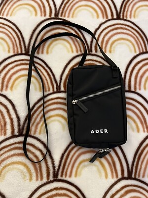 ADER ERROR Small Cross Body Sling Tech Bag Black Streetwear Zipper