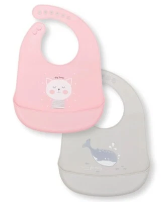fillikid weiches Silikon Auffanglätzchen im Doppelpack set rosa - Bild 1 von 4