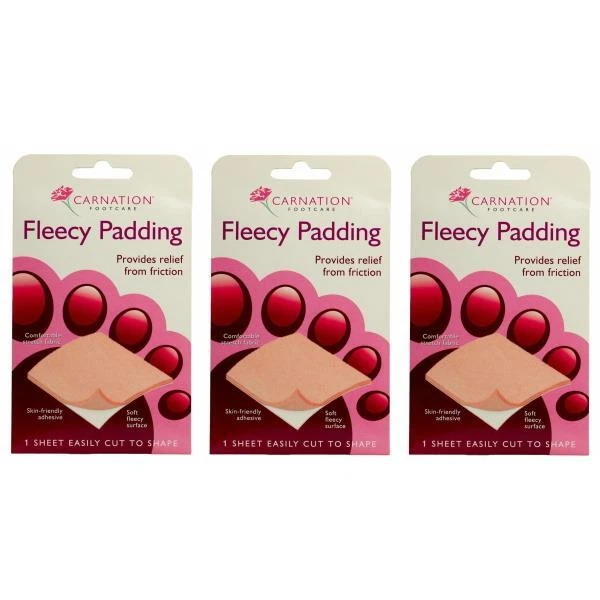 3 x Carnation Footcare Fleecy Padding 1 Sheet