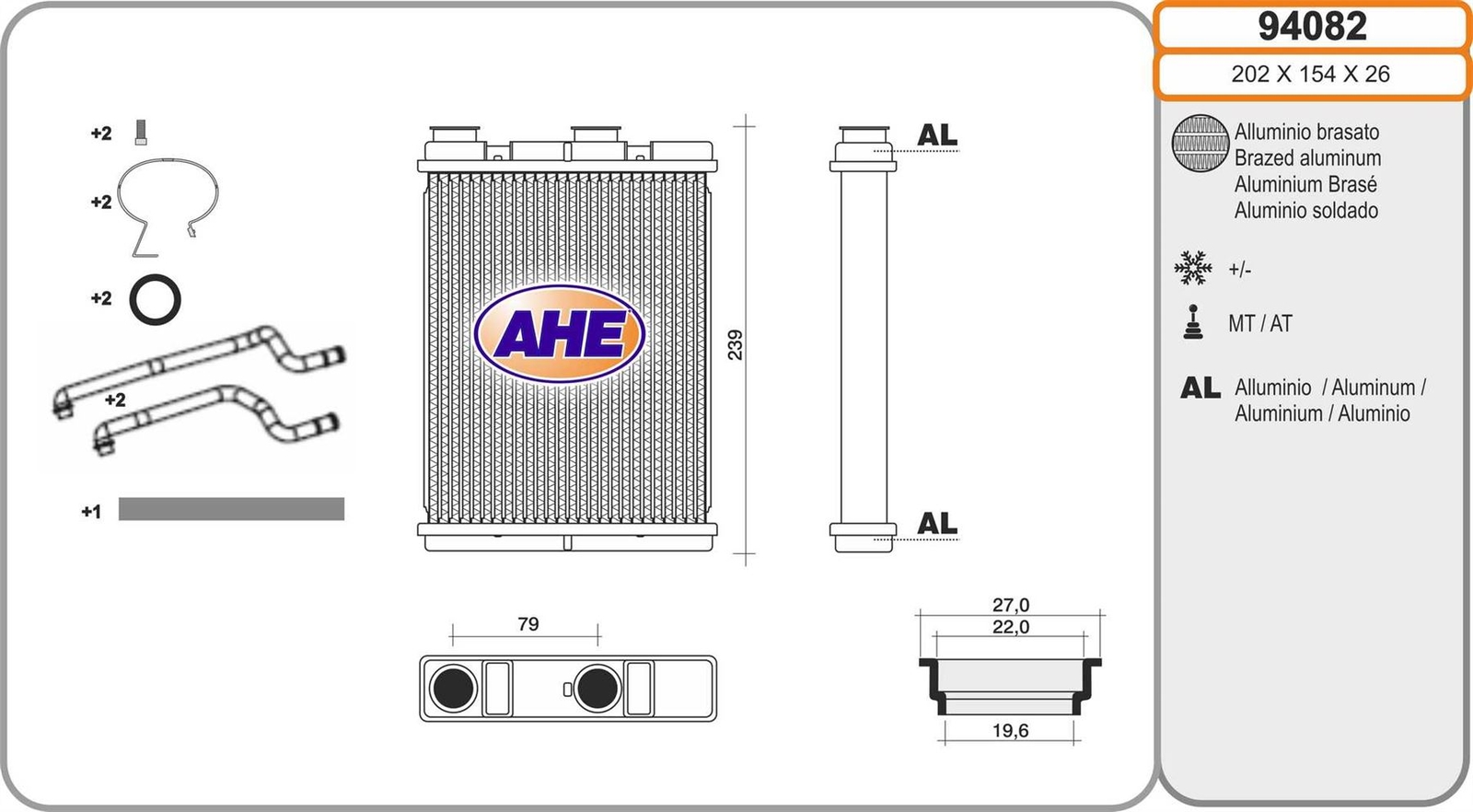 Radiateur de chauffage pour Nissan Qashqai II SUV 1.2 et 1.5 dCi