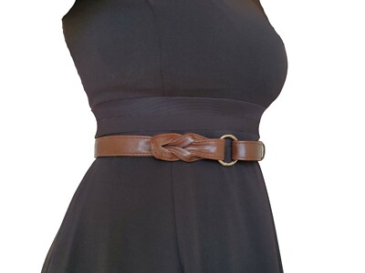 leather tie belts for dresses SUOSDEY Womens Leather Belt for Dress, Tie a Knot Genuine Leather Waist Belt for Jumpsuit Coat,black belt at Amazon Women's Clothing store
