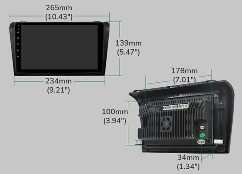 CAM+For 2004-2009 Mazda 3 Android 13 Radio 9" IPS Screen Car Stereo GPS WiFi APP - Picture 18 of 18