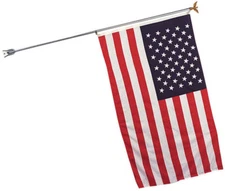 Steel Flag Pole & Bracket, 68" Heavy Duty Indoor / Outdoor Bald Eagle Cap