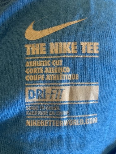 Nike Run Boston Tee Athletic Cut “We Run In Mass”Mens Size Small Blue EUC J48 - Picture 3 of 4