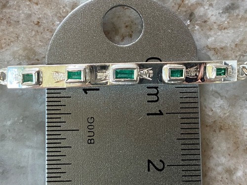 Pulsera Unisex, Plata 925 y Auténticas Esmeraldas Colombianas, 2,4 quilates - Imagen 6 de 8