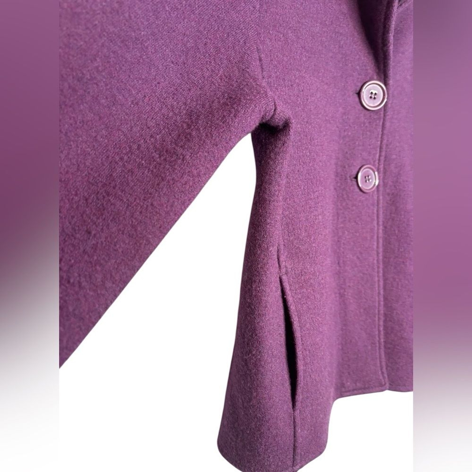 Nomadic Traders Wool Blend Purple Button Sweater … - image 4