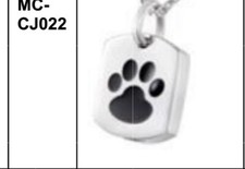 Square Dog Tag Paw Memorial Pet Cremation Jewelry Keepsake Ash Urn Necklace