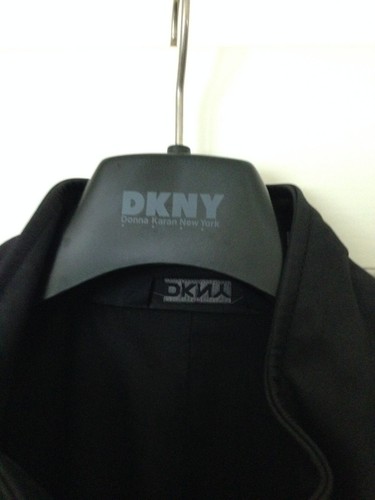 Donna Karan NY Black Unisex Leather Long Coat Size Men LG - Picture 3 of 8