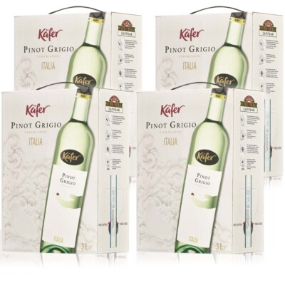 Käfer Pinot Grigio DOC, trocken, Bag-in-Box, sortenreines Weinpaket (4x3,0l)