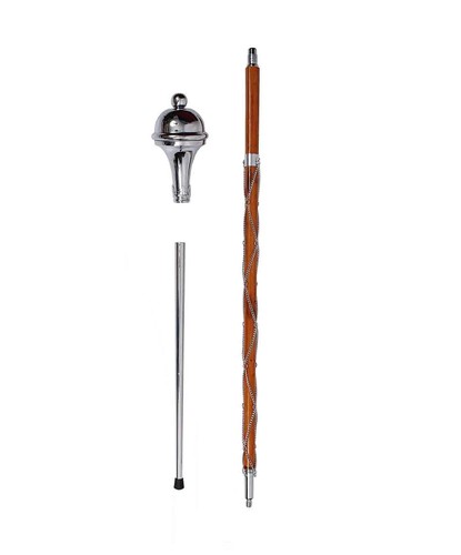 Drum Major Mace Stave & Stick Plain Head Ball Top Chrome Three Part - 第 2/5 張圖片