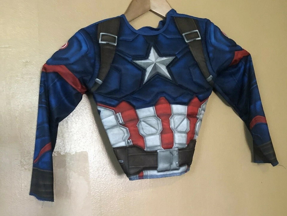 Disfraz Capitán Americano Niño Pequeño Top Multicolor Manga Larga Foto 2 de 4