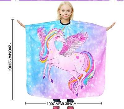 Capa de Barbero Para Niñas Barber Cape Girls Hairdressing Salon UNICORN Apron