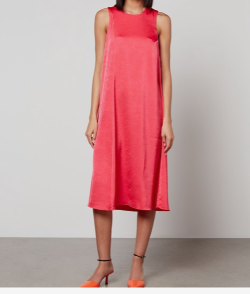 baum und pferdgarten pink dress Baum und Pferdgarten V-Neck Midi Length Dress - Pink Dresses, Clothing -  WBAUM29990