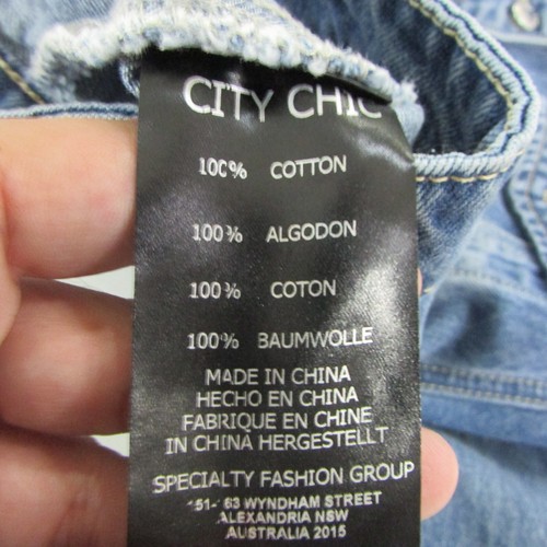 City Chic Jacket Womens Size Large Blue Denim Button Up - Picture 7 of 10