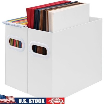 Sturdy Portable File Organizer W/ Handles Efficient Office Home Document Storage