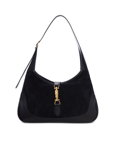 GUCCI Jackie 1961 Medium Black Suede/Leather Shoulder Bag New & Authentic