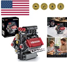 V8 Engine Building Set,V8 Engine Model kit That Run,Build Your Own STEM Mini ...