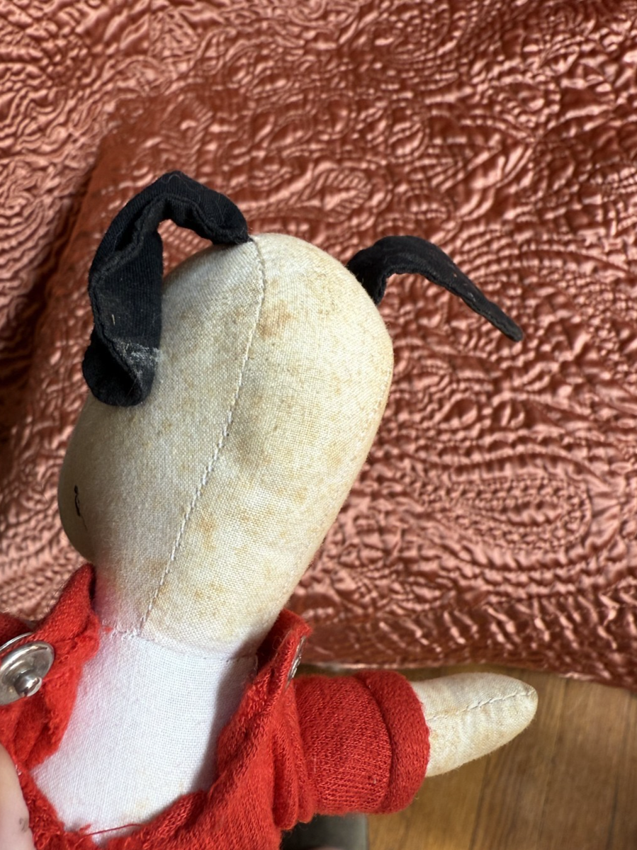 Vintage 1960's Cloth Jeans Wearing Stuffed Snoopy ( Peanuts ) Dog